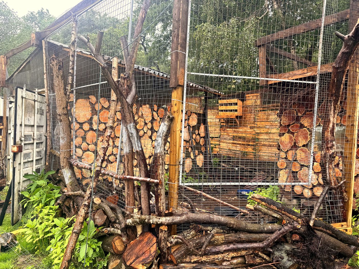 Timber workshop building